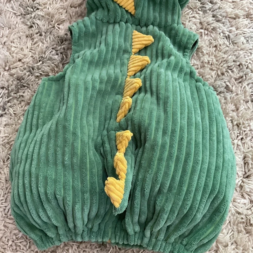 Going Wild Green Dinosaur Costume Vest‎ Zip Up Toddler 12M Rawr Zipper Pull
